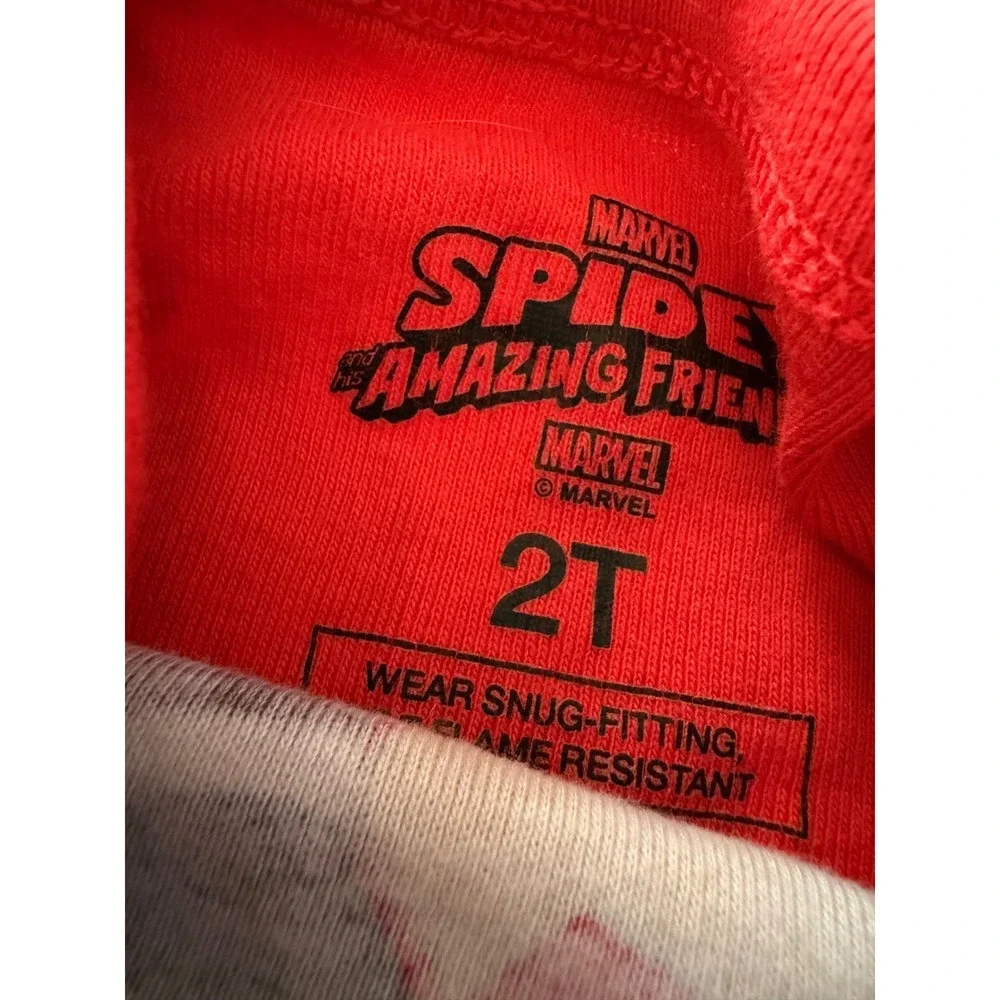 Marvel Spider-Man & His Amazing Friends Pajama Set 2T Red Miles Morales Iron Man